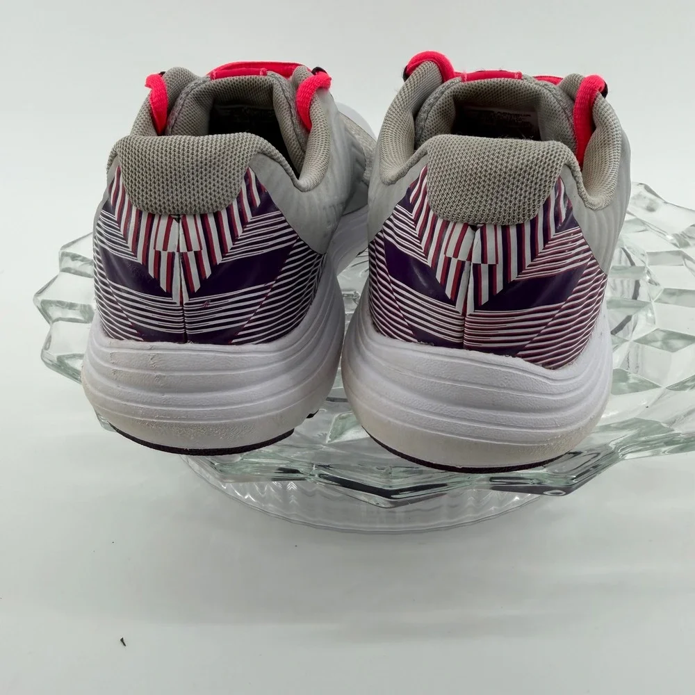 Under Armour Youth Running Shoes‎ Gray Pink Purple Lace Up Sneakers 6.5 Y